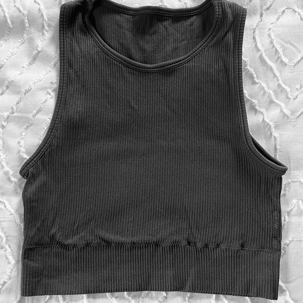 Skims stretch ribbed high neck bra - color Soot